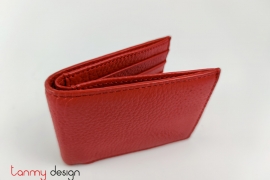 Red fold-shaped leather wallet 